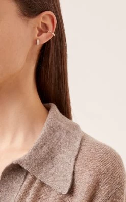 Lady Fashion Store -Lady Fashion Store ef collection gold 14k diamond jumbo mini huggie earring 1