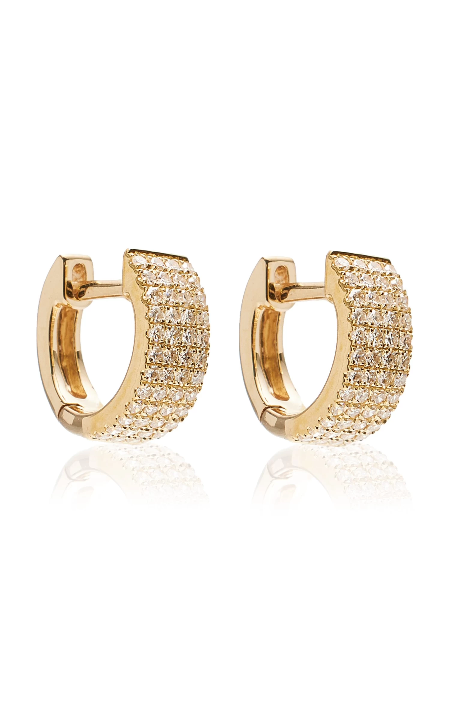 14k Diamond Jumbo Mini Huggie Earrings 6 14k Diamond Jumbo Mini Huggie Earrings - Image 4