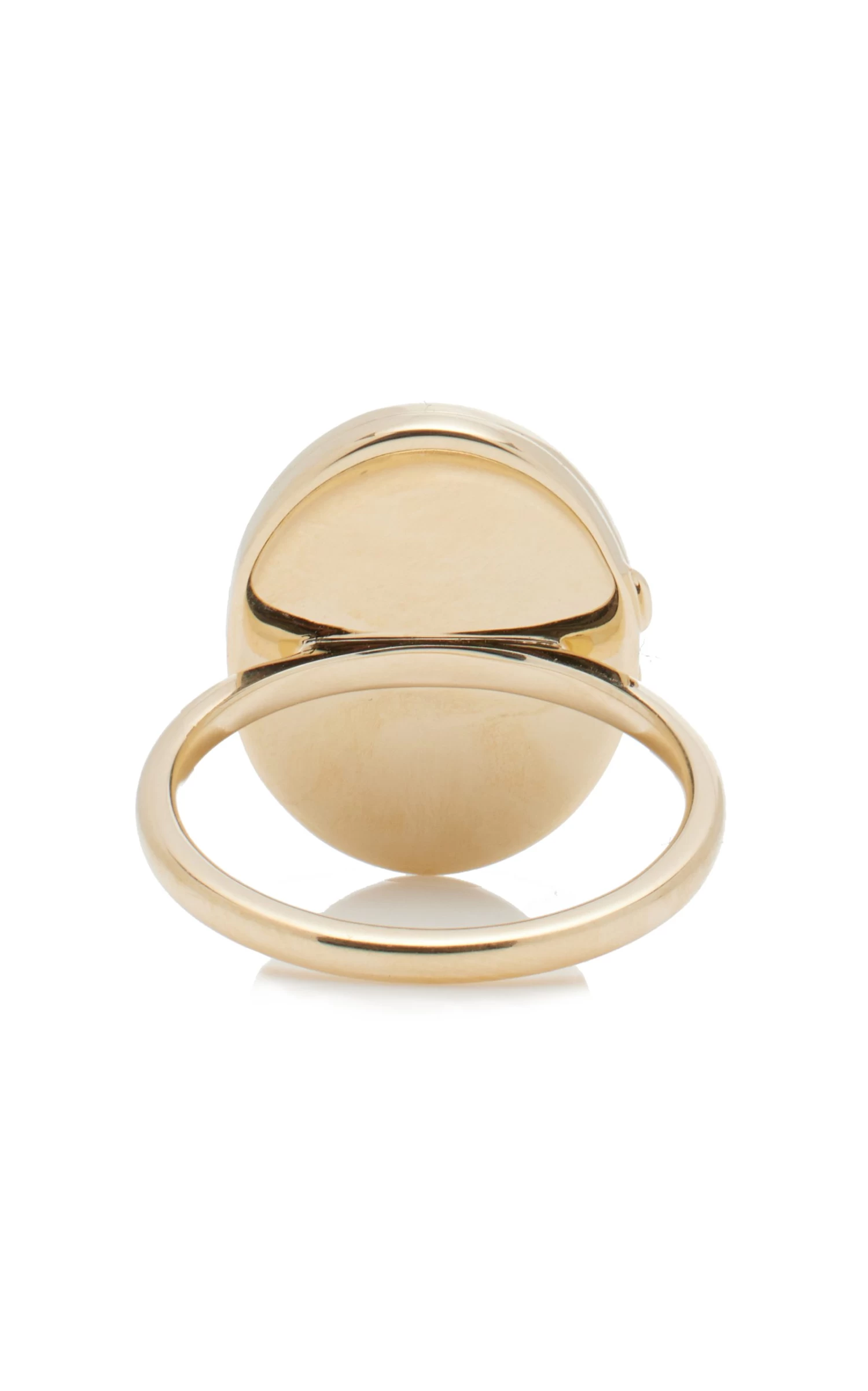 14K Yellow Gold Diamond Locket Ring 6 14K Yellow Gold Diamond Locket Ring - Image 4