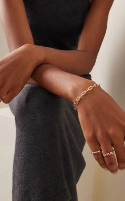 Jumbo 14k Gold Diamond Toggle Chain Bracelet