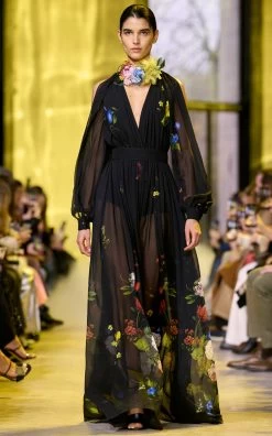 ELIE SAAB Floral-Printed Silk Maxi Dress