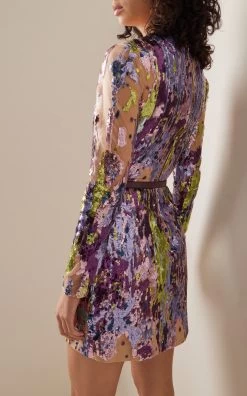 ELIE SAAB Embroidered Tulle Mini Dress -Lady Fashion Store elie saab multi embroidered tulle short dress 4 2