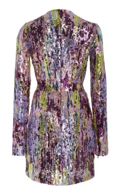 ELIE SAAB Embroidered Tulle Mini Dress -Lady Fashion Store elie saab multi embroidered tulle short dress 4 3