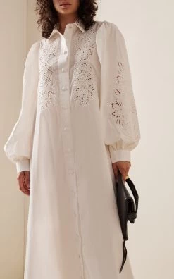 ELIE SAAB Broderie Anglaise Cotton Kaftan