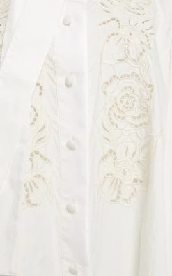 ELIE SAAB Broderie Anglaise Cotton Kaftan -Lady Fashion Store elie saab white broderie anglaise cotton kaftan 6