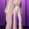 ELIE SAAB Embroidered Tulle Jumpsuit -Lady Fashion Store elie saab white embroidered tulle jumpsuit