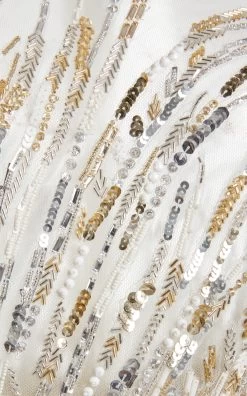 ELIE SAAB Embroidered Tulle Jumpsuit -Lady Fashion Store elie saab white embroidered tulle jumpsuit 2