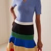 Margaret Wool Polo Top -Lady Fashion Store emilia wickstead blue margaret wool polo top 2
