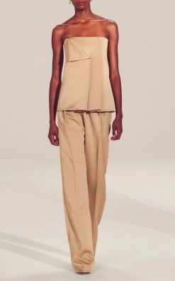 Francine Satin Straight-Leg Pants