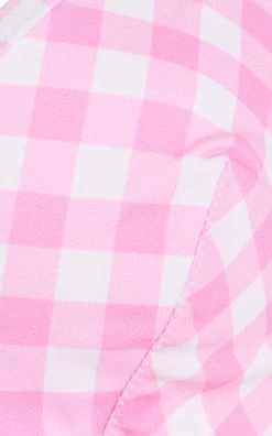 Geranium Gingham Classic Bikini Top -Lady Fashion Store ephemera pink geranium gingham classic bra 2