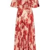 Etro Pleated Cape-Detailed Midi Dress -Lady Fashion Store etro pink dress