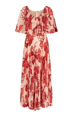 Etro Pleated Cape-Detailed Midi Dress