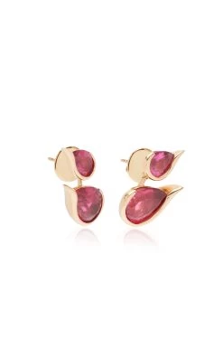 Ignite 18K Yellow Gold Rubellite Earrings -Lady Fashion Store fernando jorge red ignite 18k yellow gold rubellite earrings 1