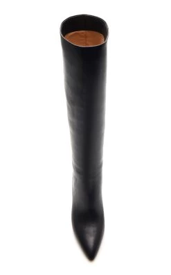 Luther Leather Knee Boots -Lady Fashion Store gabriela hearst black luther boot 2