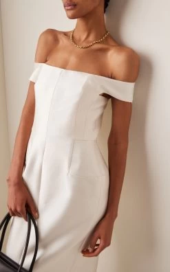 Exclusive Maria Silk-Wool Midi Dress 9 Exclusive Maria Silk-Wool Midi Dress -Lady Fashion Store gabriela hearst white exclusive maria midi dress 2