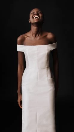 Exclusive Maria Silk-Wool Midi Dress