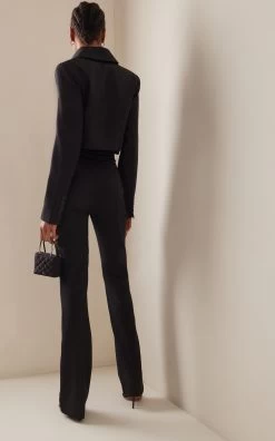 Talara Cutout Wool Blazer Jumpsuit -Lady Fashion Store gauge 81 black talara jumpsuit 2