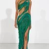Breeze Sculpted Gown -Lady Fashion Store gaurav gupta green breeze sculpted gown