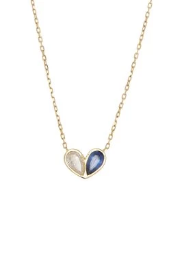 Jumbo Sweetheart 18K Yellow Gold Diamond, Sapphire Necklace -Lady Fashion Store gemella jewels blue jumbo sweetheart 18k yellow gold diamond sapphire necklace 1