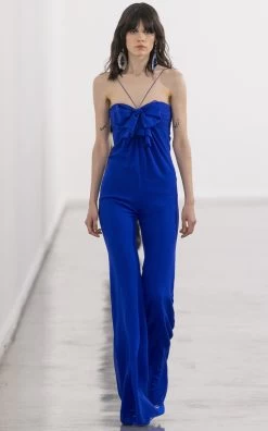 GIAMBATTISTA VALLI Ruffled Bow-Detailed Jumpsuit -Lady Fashion Store giambattista valli blue jersey jumpsuit 3