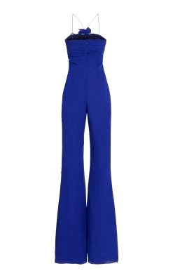 GIAMBATTISTA VALLI Ruffled Bow-Detailed Jumpsuit -Lady Fashion Store giambattista valli blue jersey jumpsuit 4