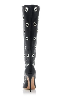 Studded Leather Knee Boots -Lady Fashion Store gianvito rossi black g80255 nappa 3