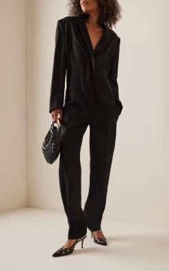 Studded Leather Slingback Pumps