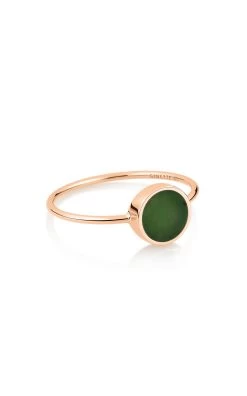 Mini Ever 18K Rose Gold Jade Disc Ring
