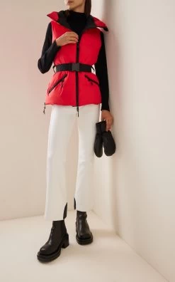 GOLDBERGH Mae Belted Down Vest -Lady Fashion Store goldbergh red mae belted down vest 2