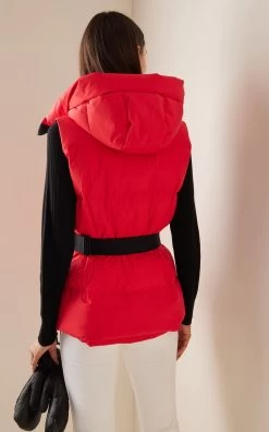 GOLDBERGH Mae Belted Down Vest -Lady Fashion Store goldbergh red mae belted down vest 3