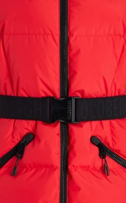 GOLDBERGH Mae Belted Down Vest -Lady Fashion Store goldbergh red mae belted down vest 4