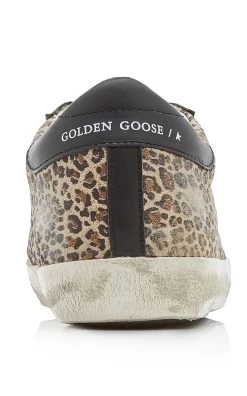 Golden Goose Superstar Distressed Leopard Leather Sneakers -Lady Fashion Store golden goose animal superstar leopard sneaker 2