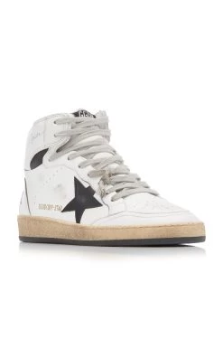 Golden Goose Sky Star Leather Sneakers 10 Golden Goose Sky Star Leather Sneakers -Lady Fashion Store golden goose black white sky star leather sneakers 3