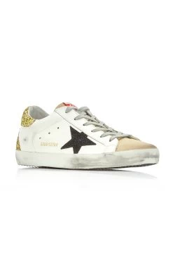 Golden Goose Superstar Glitter-Detail Leather Sneakers 10 Golden Goose Superstar Glitter-Detail Leather Sneakers -Lady Fashion Store golden goose multi superstar glitter detail sneaker 2 3