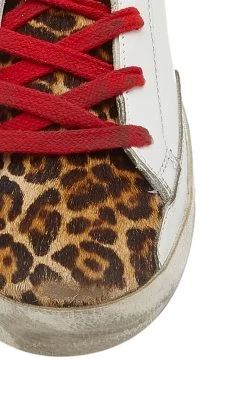 Golden Goose Superstar Suede And Leopard Leather Sneakers -Lady Fashion Store golden goose multi superstar suede star leopard detail sneaker 4