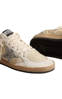 Golden Goose Ballstar Nylon Sneakers -Lady Fashion Store golden goose neutral ballstar nylon upper glitter star heel and spur 3