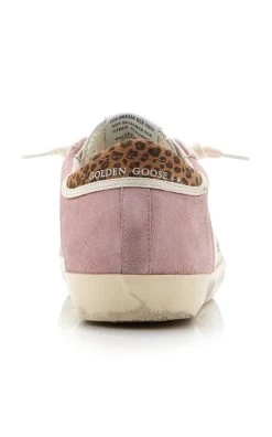 Golden Goose Super-Star Mesh, Suede Sneakers -Lady Fashion Store golden goose pink super star net and suede upper with trims suede toe and star maculated suede heel 2