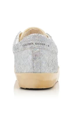 Golden Goose Superstar Metallic And Leather Sneakers -Lady Fashion Store golden goose silver super star lurex pagliuzza fabric upper and heel foam toungue leather star 3
