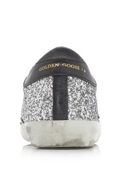 Golden Goose Superstar Glitter Leather Sneakers -Lady Fashion Store golden goose silver superstar all over glitter with leo star sneaker 2