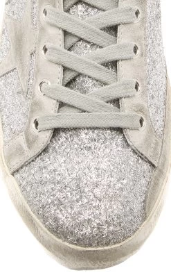 Golden Goose Superstar Glittered Distressed Leather And Suede Sneakers 11 Golden Goose Superstar Glittered Distressed Leather And Suede Sneakers -Lady Fashion Store golden goose silver superstar glittered distressed leather and suede sneakers 4