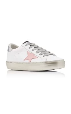 Golden Goose Hi Star Platform Leather Sneakers -Lady Fashion Store golden goose white hi star leather laminated heel sneaker 3
