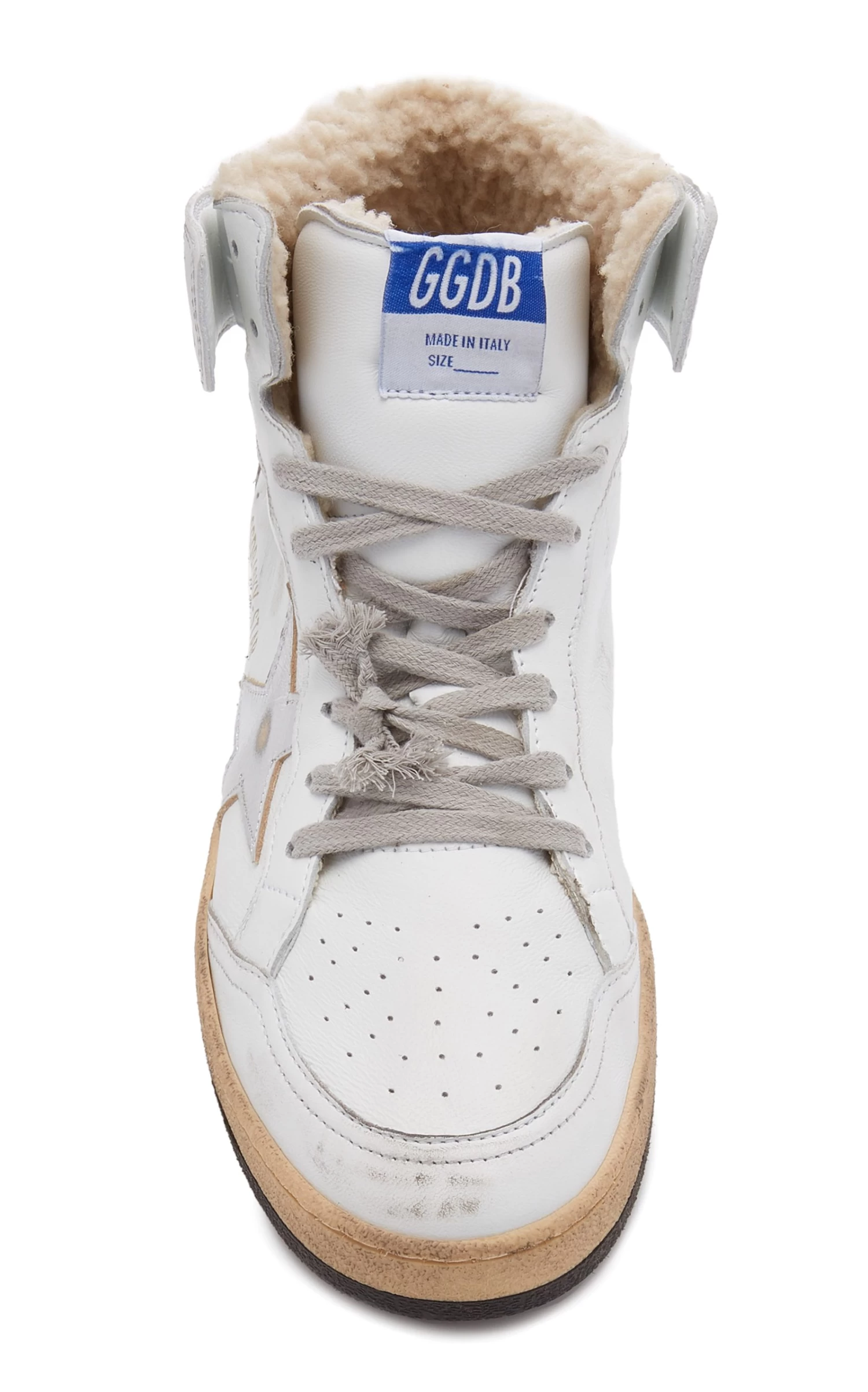 Golden Goose Sky Star Shearling-Trimmed Leather Sneakers 4 Golden Goose Sky Star Shearling-Trimmed Leather Sneakers - Image 2
