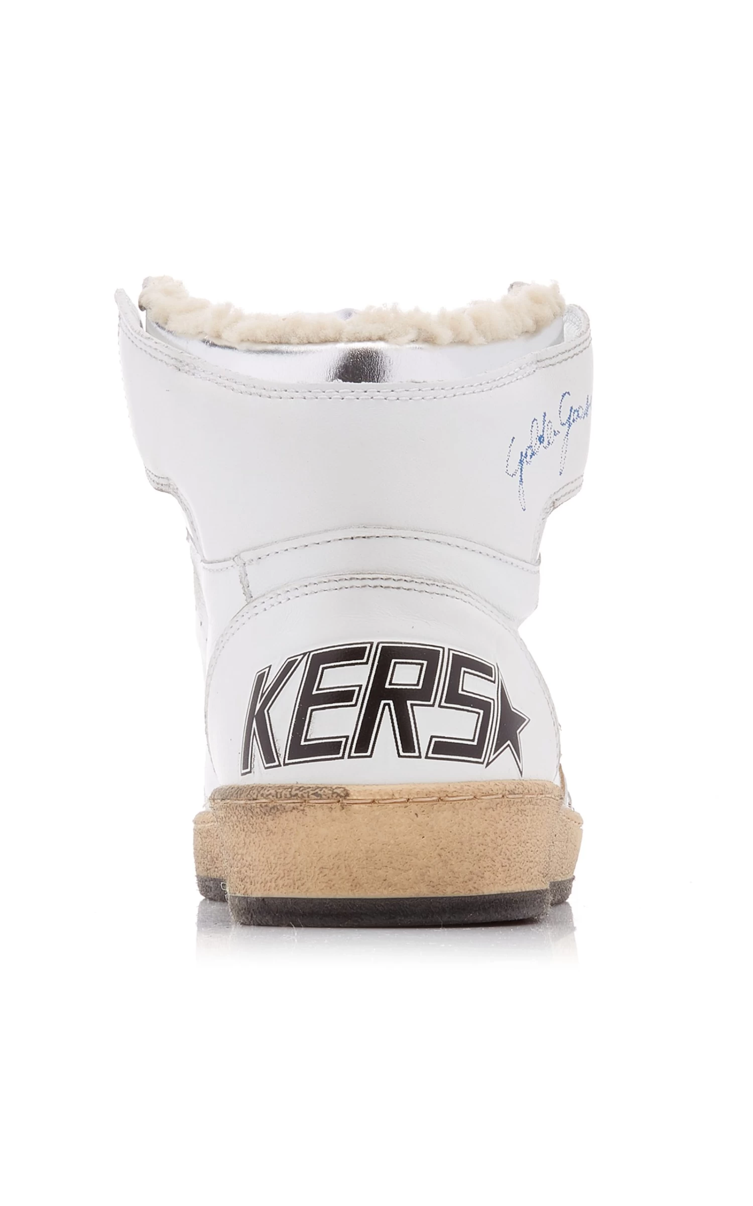 Golden Goose Sky Star Shearling-Trimmed Leather Sneakers 6 Golden Goose Sky Star Shearling-Trimmed Leather Sneakers - Image 4