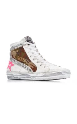 Golden Goose Slide Camo Suede And Leather Sneakers 12 Golden Goose Slide Camo Suede And Leather Sneakers -Lady Fashion Store golden goose white slide camo suede and leather sneakers 4