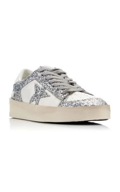 Golden Goose Stardan Glittered Leather Sneakers 9 Golden Goose Stardan Glittered Leather Sneakers -Lady Fashion Store golden goose white stardan leather and glitter upper glitter star leather heel 2