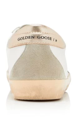 Golden Goose Super-Star Leather Sneakers -Lady Fashion Store golden goose white super star leather upper and star suede toe and spur laminated heel metal lettering 2