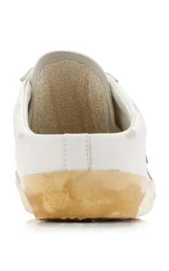 Golden Goose Super-Star Sabot Leather Slip-On Sneakers -Lady Fashion Store golden goose white super star sabot leather upper laminated star metal lettering 3
