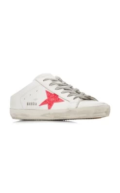 Golden Goose Superstar Sabot Leather Slip-On Sneakers -Lady Fashion Store golden goose white superstar sabot leather slip on sneakers 2