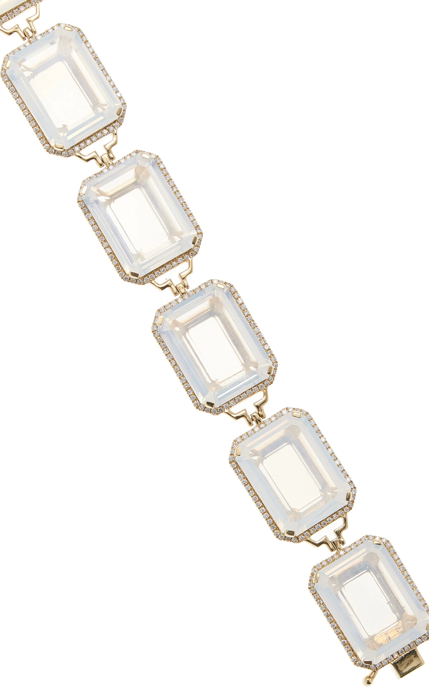 18K Yellow Gold Moon Quartz And Diamond Bracelet 4 18K Yellow Gold Moon Quartz And Diamond Bracelet - Image 2