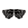 Embroidered Silk Collar -Lady Fashion Store gunia black embroidered silk collar